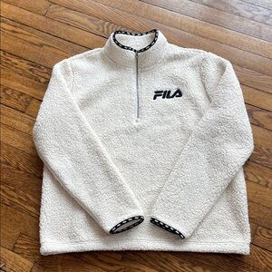 Fila Cream Fleece 1/4 Zip sz XL